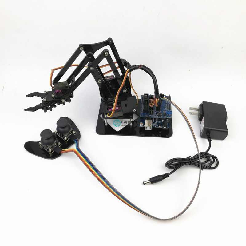 4自由度机械臂 arduino 遥控ps2 拼装机器人编程mg90s机械手