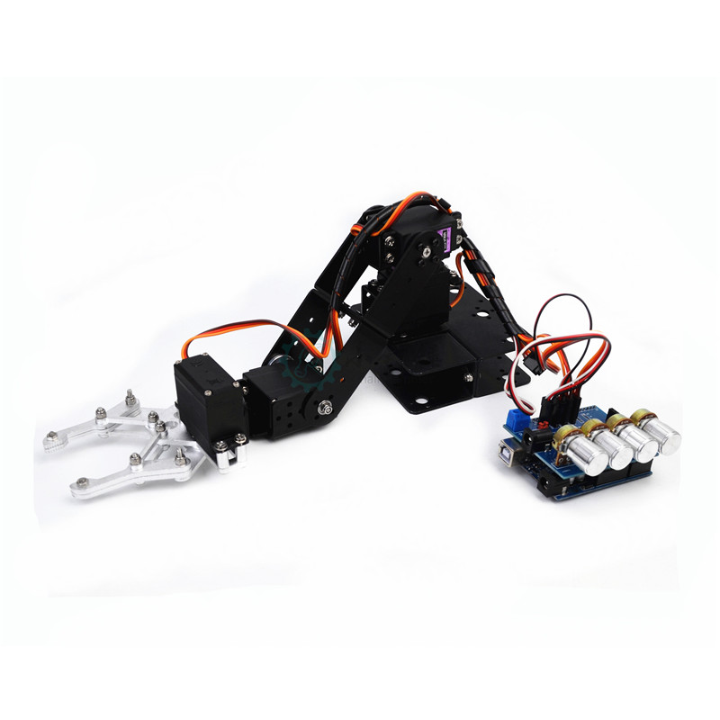 SNAM5300 拼装铝合金四自由机械手臂 DIY机器人 arduino 套件