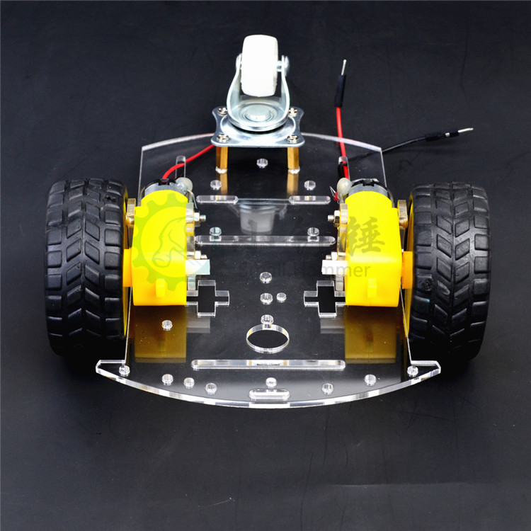 SNC250智能小车底盘 三轮 亚克力 万向轮 遥控小车 机器人底盘 arduino