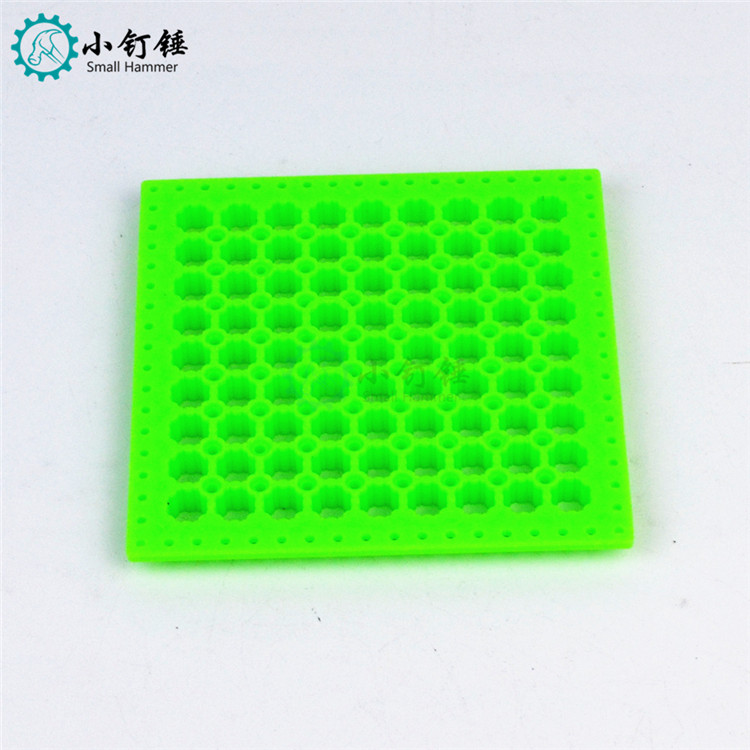 八角方板 绿 八角孔板 插孔板 塑料方板 科技积木零件 DIY材料