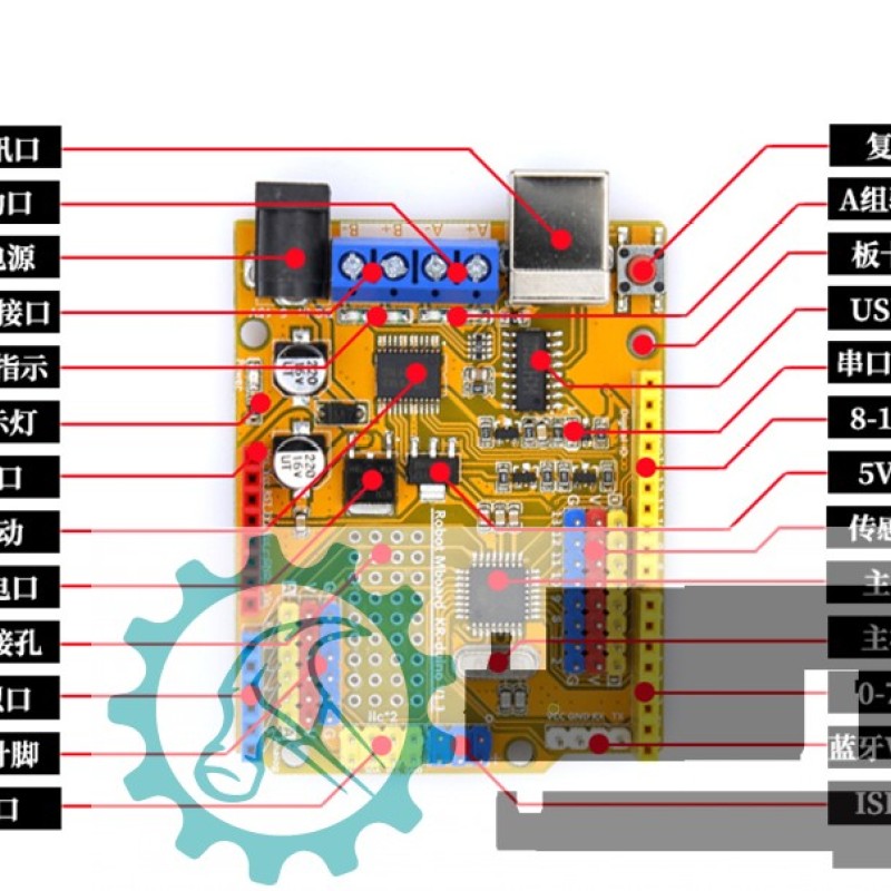 SNA193 Krduino开发板编程板电机驱动板Arduino UNO R3智能小车DIY控制板