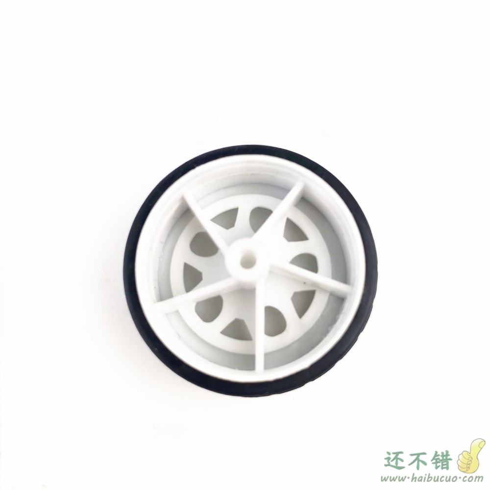 2*30mm红/黄/白 细纹理橡胶车轮 小车轮 玩具车轮子 学生DIY 模型