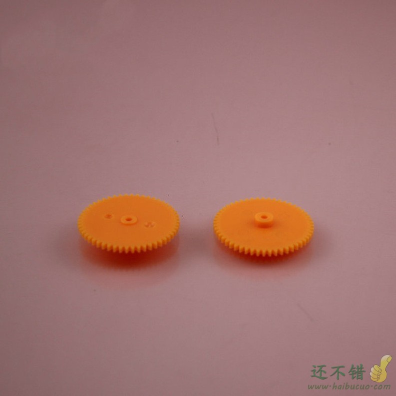 522A软橙红 软胶单层齿轮 齿片 易装版 玩具配件 紧配2mm的轴
