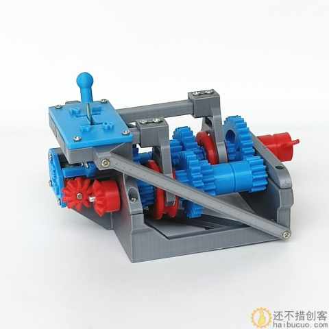 3D2 四速变速器四挡变速箱简易仿真模型 3D打印制作