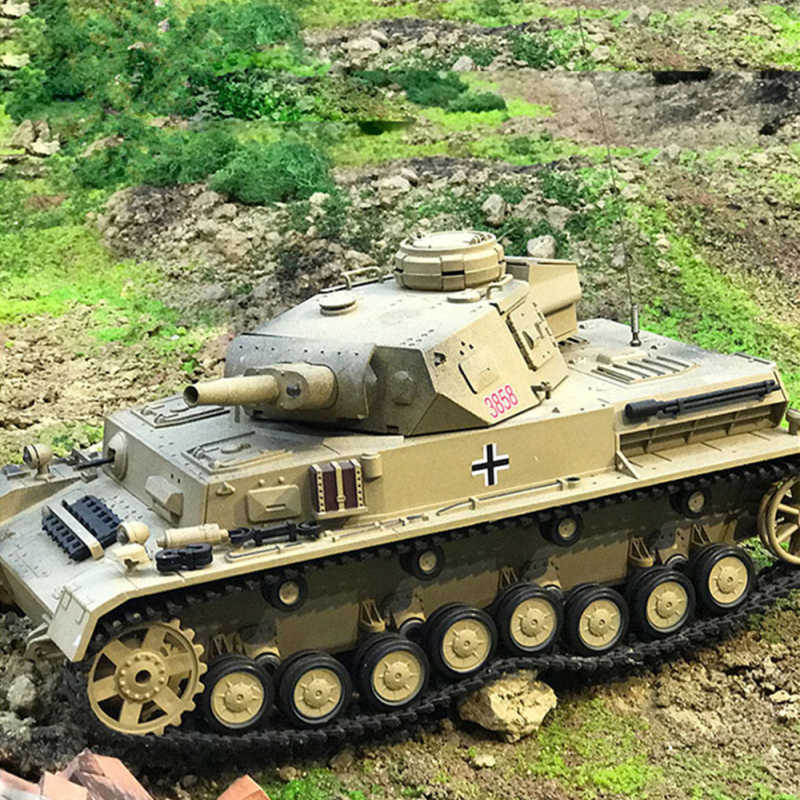 恒龙遥控坦克金属履带式可发射军事模型电动德国四号F型坦克3858