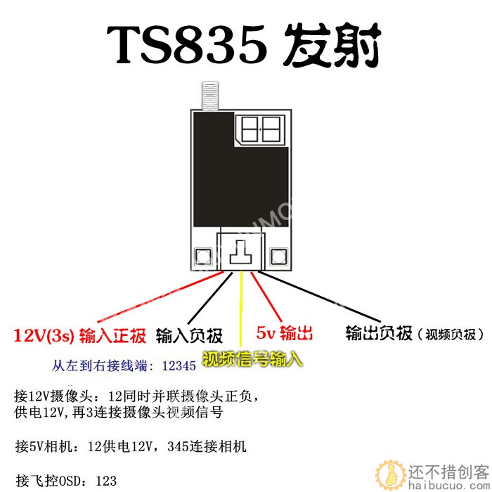 40频点 5.8G图传 600mW FPV 无线图传发射接收 TS832 RC832