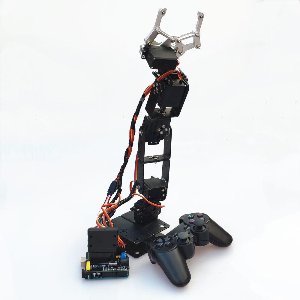 ps2遥控六自由度机械臂for arduino控制套装mg996舵机