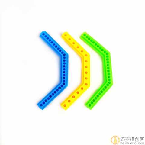 7*7*78mm 角杆黄 绿 蓝 十道杆 135度双角杆 塑料杆 科技积木零件