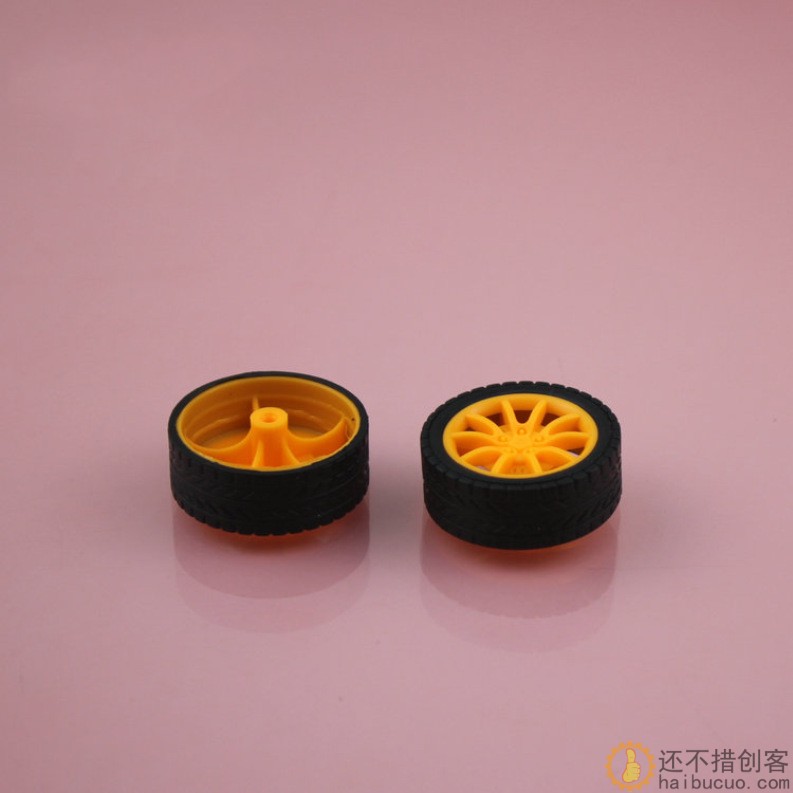 2*30mm橙色包胶车轮 橡胶车轮 玩具车轮 工艺改良款 玩具配件SN943