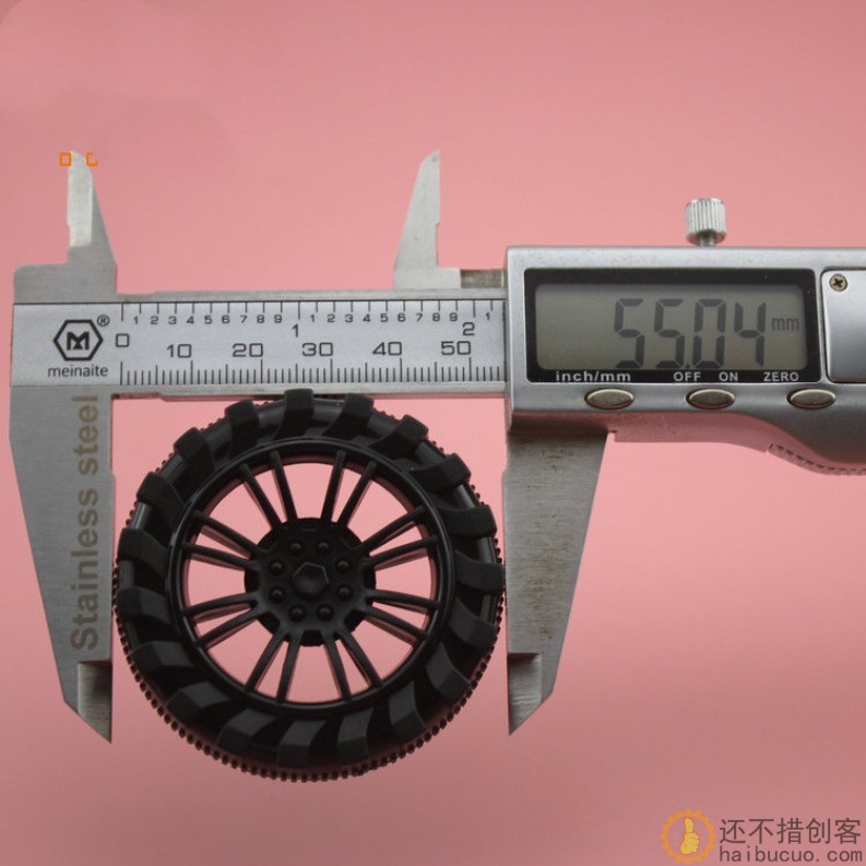 越野塑轮 塑料车轮 玩具车轮 科技积木零件 内八支撑 粗黑 W32