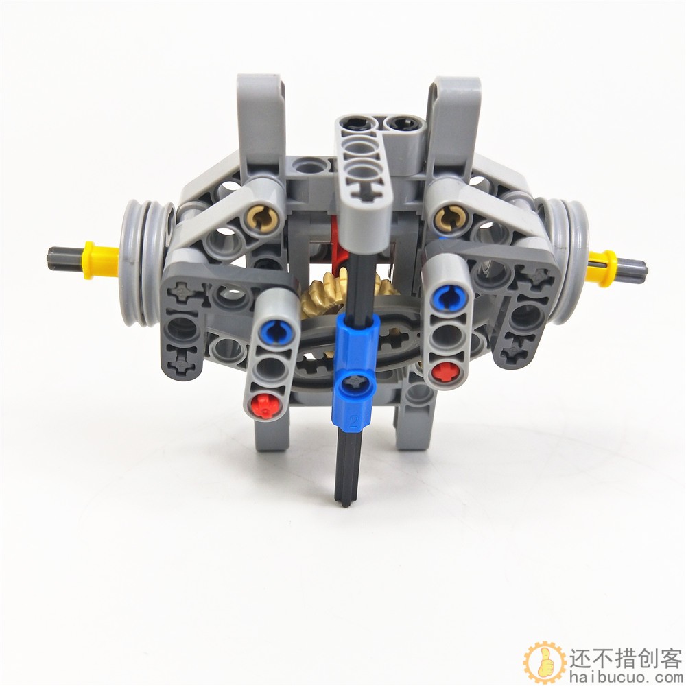 电动DIY科技拼装积木 前轮转向架 MOC机械组模型发动机玩具SNP76