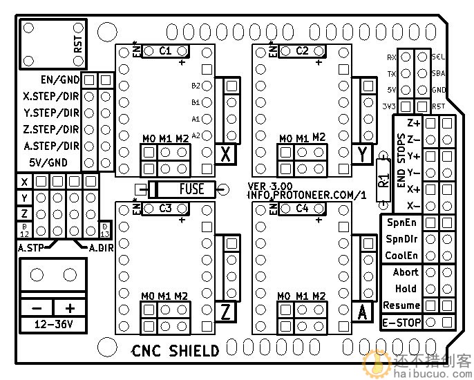 Arduino-CNC-Shield-V3-Layout