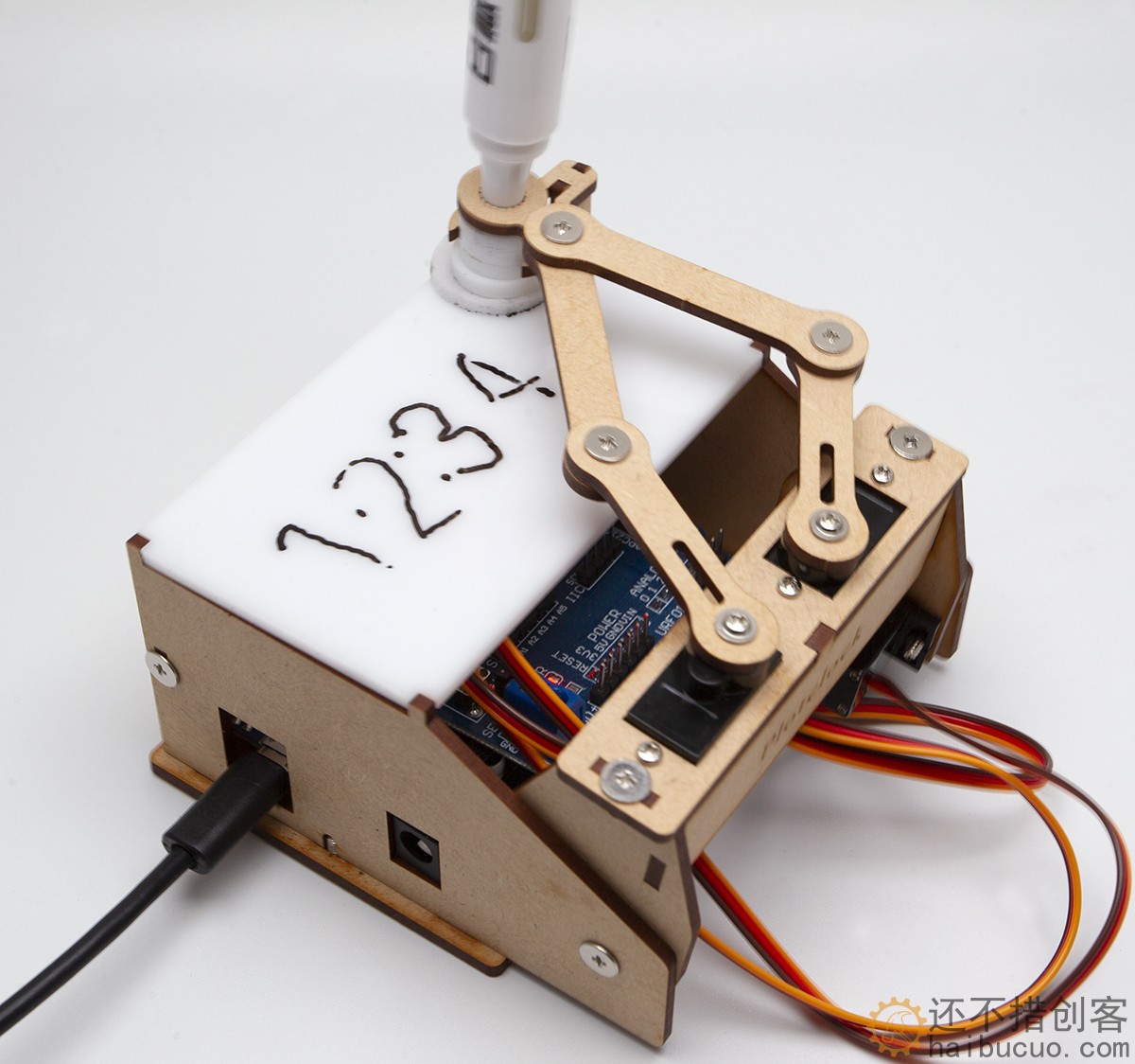 Plotclock小贱钟机械手开源写字绘图DIY机器人创客适合arduino用