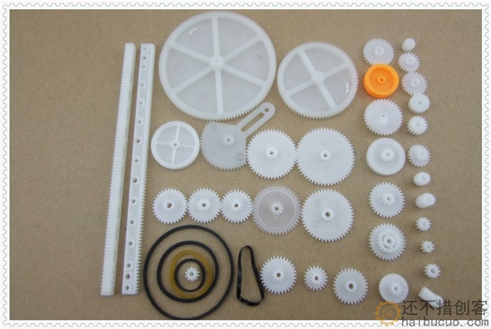 34种齿轮包 玩具模型齿轮 齿条 减速 蜗杆 皮带轮 塑料齿轮