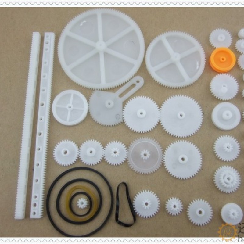 34种齿轮包 玩具模型齿轮 齿条 减速 蜗杆 皮带轮 塑料齿轮