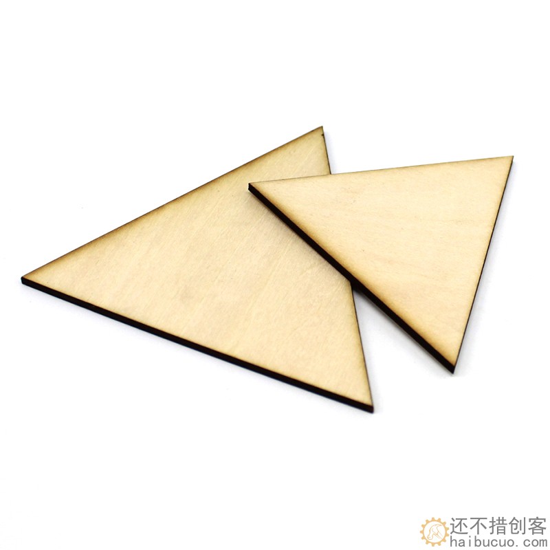 等边三角形椴木板 手工小木片 DIY模型制作装饰木板 三边形木板