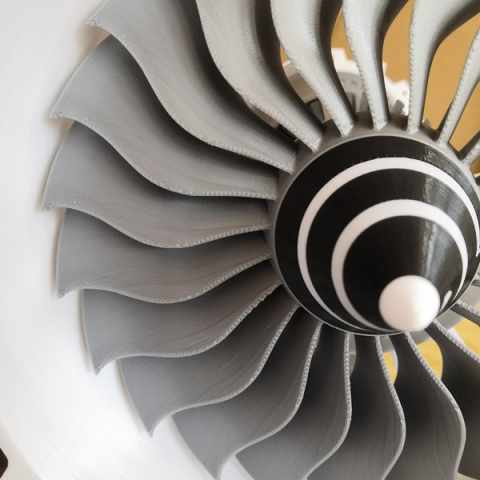 航空发动机模型飞机涡扇引擎用于教学原理演示3d打印 3d29