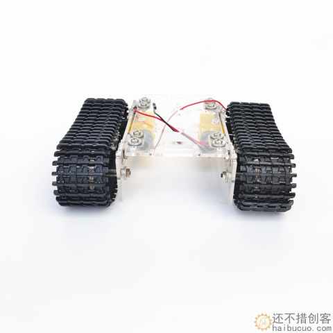 探月升级亚克力全拼装坦克底盘TT马达3-9v履带车智能小车带线STEM教育SNX1