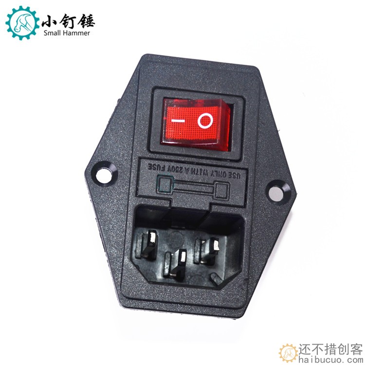 3D打印机DIY配件Makerbot 电源插座带开关和保险丝船型开关按钮D26
