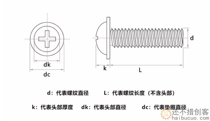 镀镍十字圆头带垫螺丝盘头带介螺丝钉螺栓螺钉M2x6x5(10个) LS203