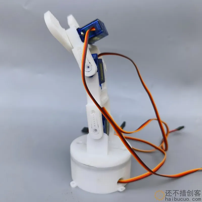 四自由度3D打印白色六轴机械臂 DIY机器人 拼装 3D打印产品 SG90 SNAM9200