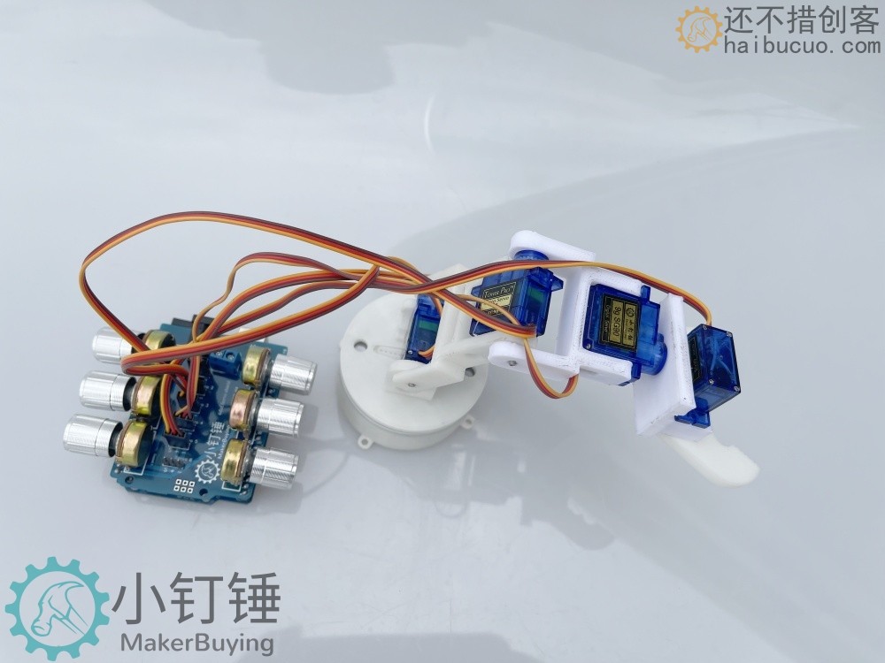 5dof五自由度舵机机械臂for arduino电位器旋钮控制机械手臂DIYsg90 米思齐图形化编程SNAM4