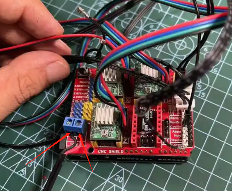 SNAM1 arduino uno 配合CNC扩展板线路连接